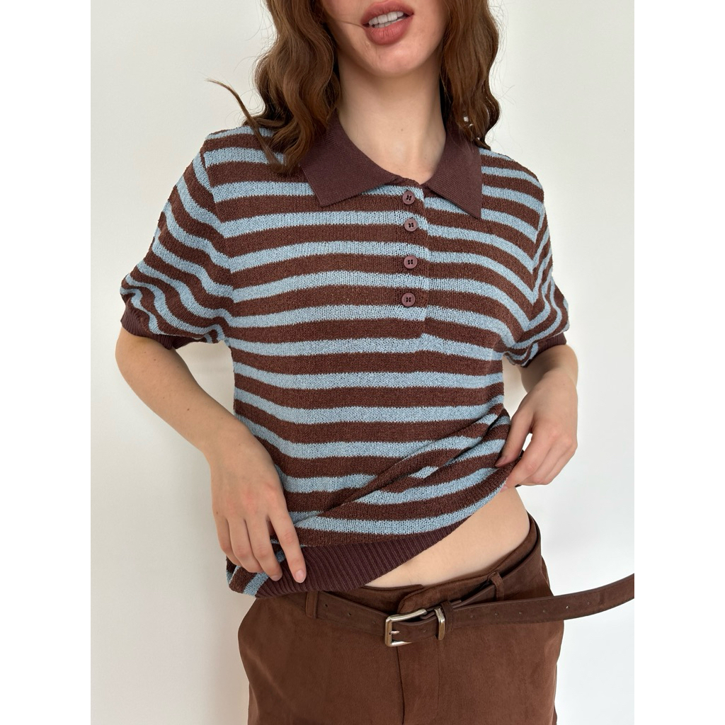 MALI morning polo knitting top