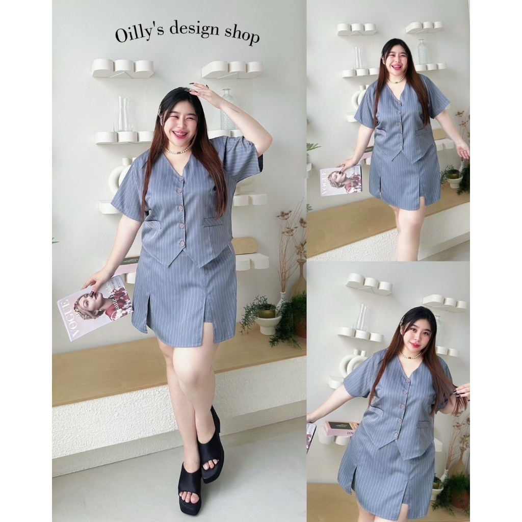 LANA เซ็ท 2 ชิ้น เสื้อคอวี กระดุมหน้า