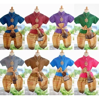ชุดเด็กพี่หมื่นผ้าเกาะยอแขนสั้นได้ 3 ชิ้น (ไม่รวมเครื่องประดับ) จันทร์ฉาย