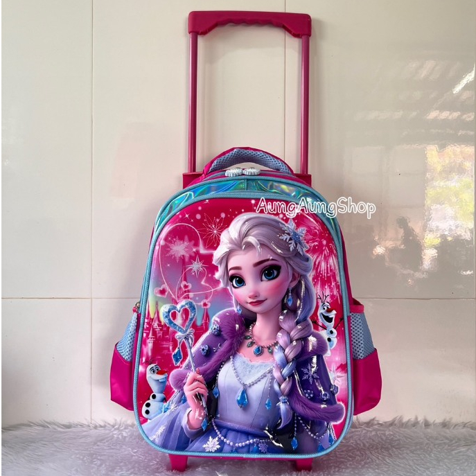 กระเป๋านักเรียน กระเป๋าล้อลาก ลากได้+สพายได้ ขนาด 14นิ้ว ใส่ A4 ได้ - รูปที่ 2