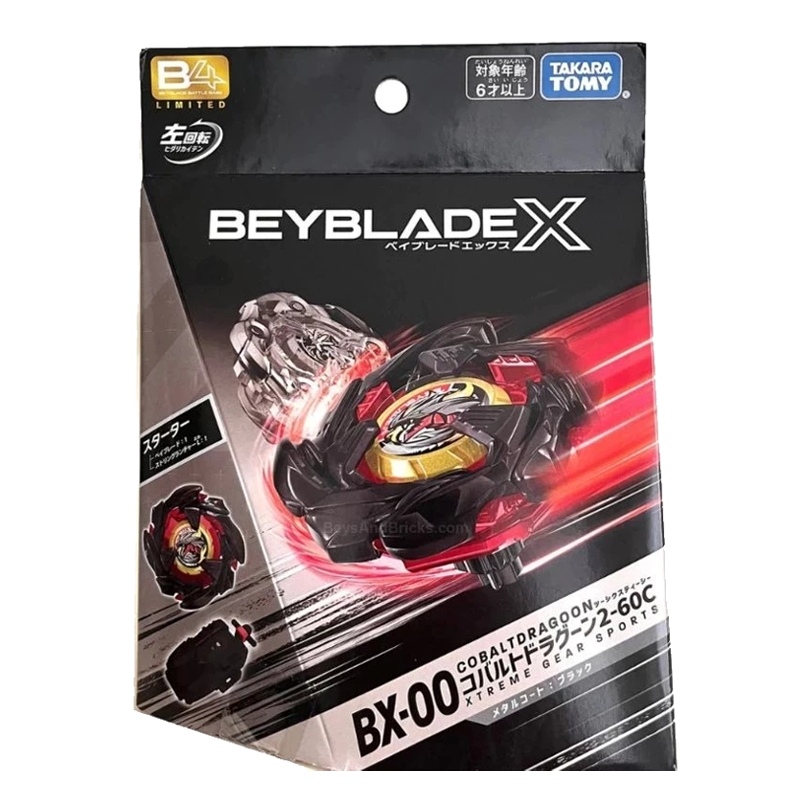 Takara Tomy Beyblade X BX-00 : Starter Cobalt Dragoon Black Coating B4 Limited ของแท้ มาพร้อมที่ชู๊ต