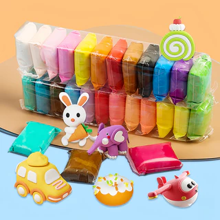 โคลนอวกาศ ดินเบาพิเศษ ดินน้ำมันสี ของเล่นโคลน 36 สี ปลอดสารพิษ การผลิตด้วยมือของเด็ก DIY