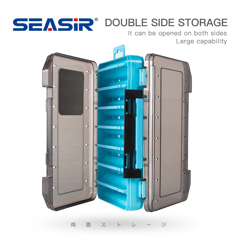 SEASIR Double Side Fishing Tackle Box กล่องใส่อุปกรณ์ตกปลาสองด้าน,กล่องพลาสติกสำ
