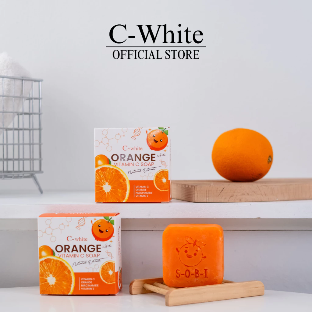 สบู่ ส้มวิตามินซี 150g โซบิ ซีไวท์ C-WHITE SOBI SOAP thumbnail 3