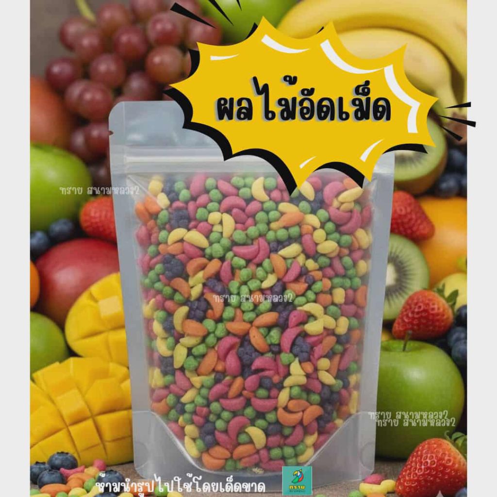 SmartHeart ผลไม้อัดเม็ด (แบ่งขาย 50 -200 G.) อาหารนกแก้วและสัตว์ฟันแทะ