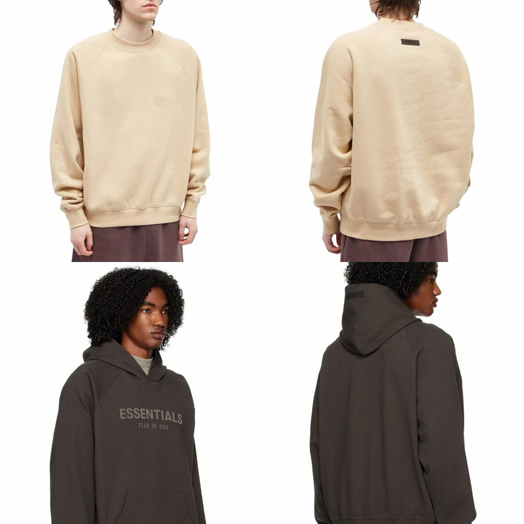 💥พร้อมส่ง กทม มีส่งด่วน💥 ESSENTIALS RAGLAN HOODIE - OFF BLACK (Waffle knit hoodie) , ESSENTIALS CREW