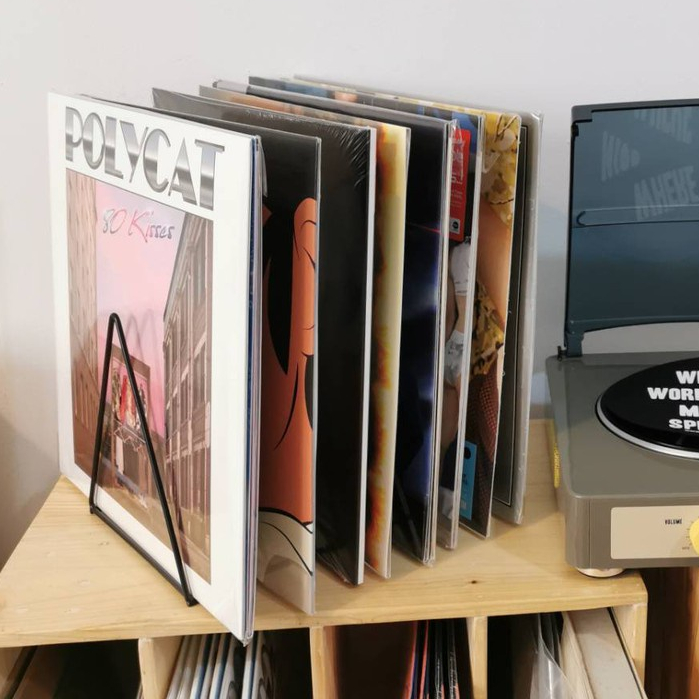 (พร้อมส่ง) ที่เก็บแผ่นเสียง Rack วางแผ่นเสียง ชั้นเหล็กวางแผ่นเสียง ทรง 3 เหลี่ยม