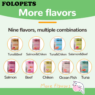 FOLOPETS อาหารแมวเปียกในกระป๋อง 430g แมวอินทรีย์ธรรมชาติบริสุทธิ์สามารถอาหารแมวหลายรสได้ เหมาะสำหรับทุกเพศทุกวัย