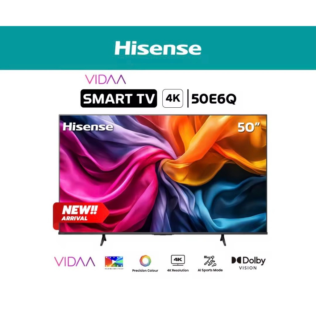 Hisense ทีวี 50และ55 นิ้ว รุ่น 50E6Q 55E6Q 4K Ultra HD Smart TV Voice Control WIFI Build in Netflix