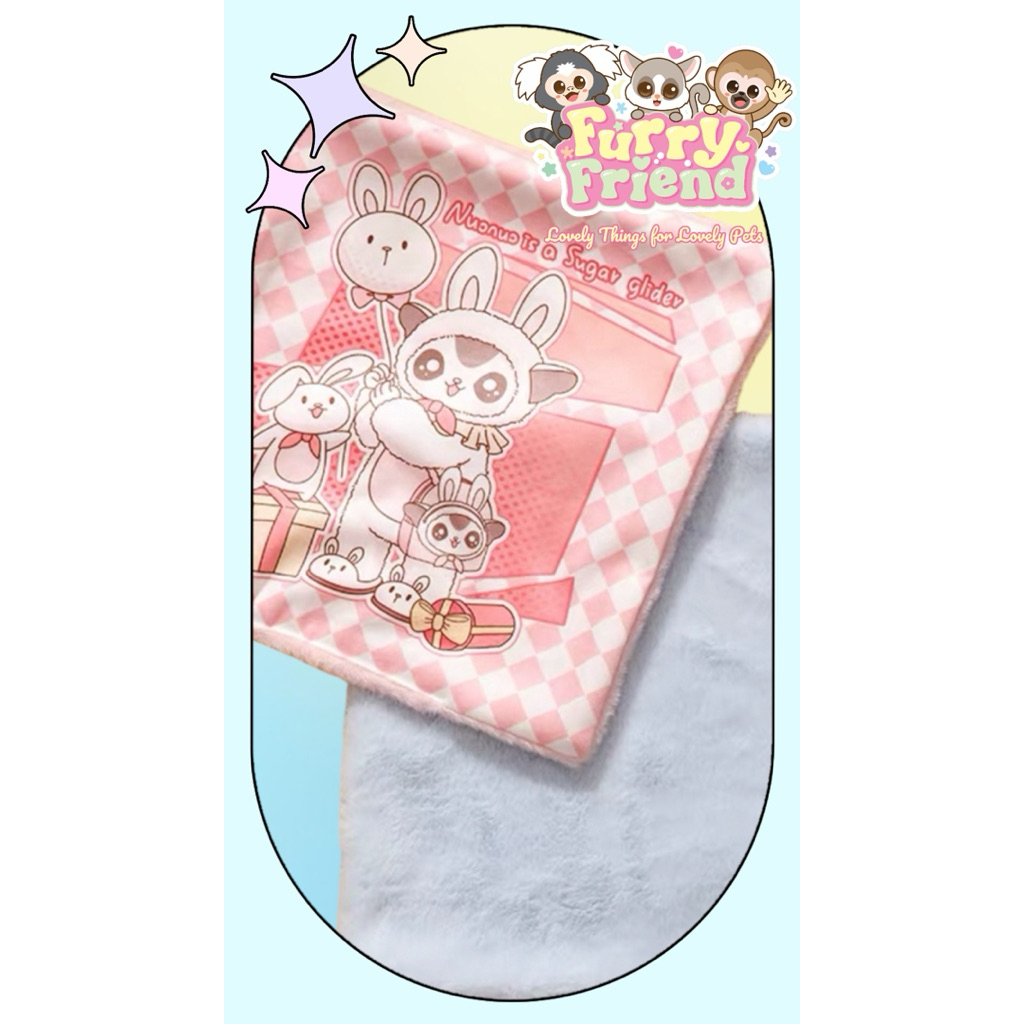 ผ้าฟรีซลายการ์ตูนซับขนเทียม สำหรับสัตว์เลี้ยง