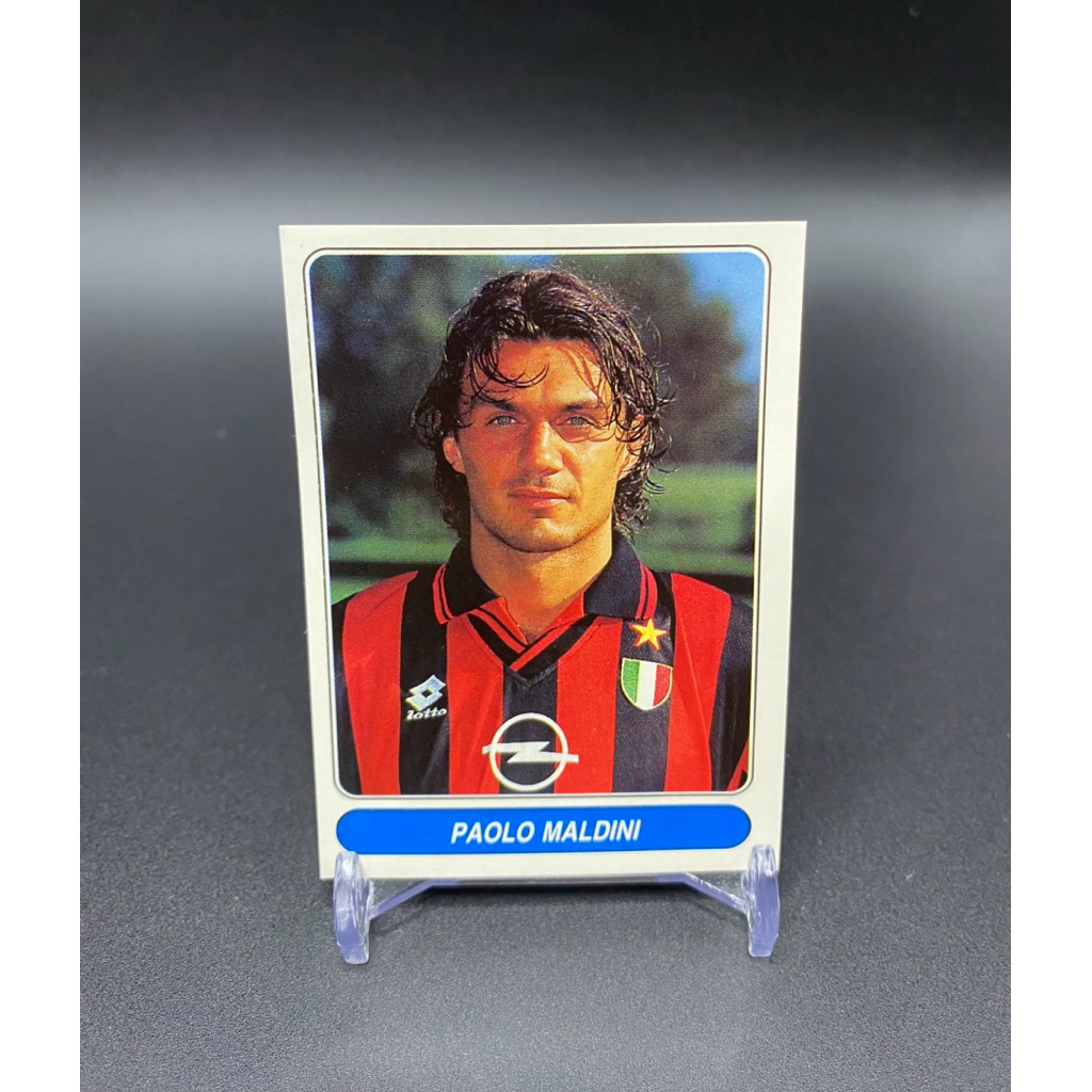 สติกเกอร์ฟุตบอลปีเก่า 1997 Panini European Football Stars - Paolo Maldini - #37 - AC Milan