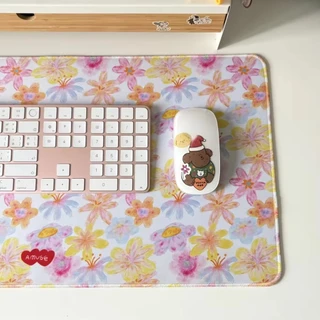 💖ตระกร้าใหม่ค่า💖amuse stuff-mousepad flower แผ่นรองเม้าส์ลายดอกไม้ขนาด30*60เซน