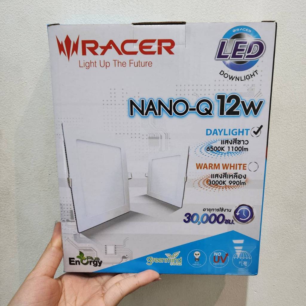 ราคาพิเศษ!! โคมไฟดาวน์ไลท์ LED RACER NANO-Q 12 วัตต์ DAYLIGHT โคมไฟดาวน์ไลท์ LED DOWNLIGHT RACER NAN