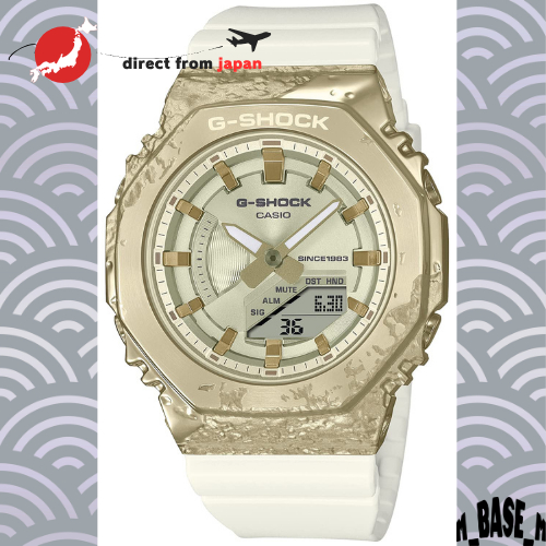 【ของแท้พร้อมใบรับประกัน】CASIO G-SHOCK GM-S2140GEM-9AJR รุ่นฉลองครบรอบ 40 ปี Adventurer’s Stone สีขาว