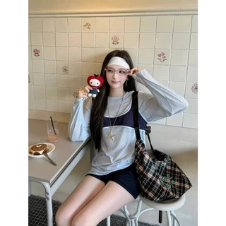 (พร้อมส่ง) เสื้อแขนยาวผ้าบางแต่งบรารุ่น 7373 TAG WG.WE 🇰🇷