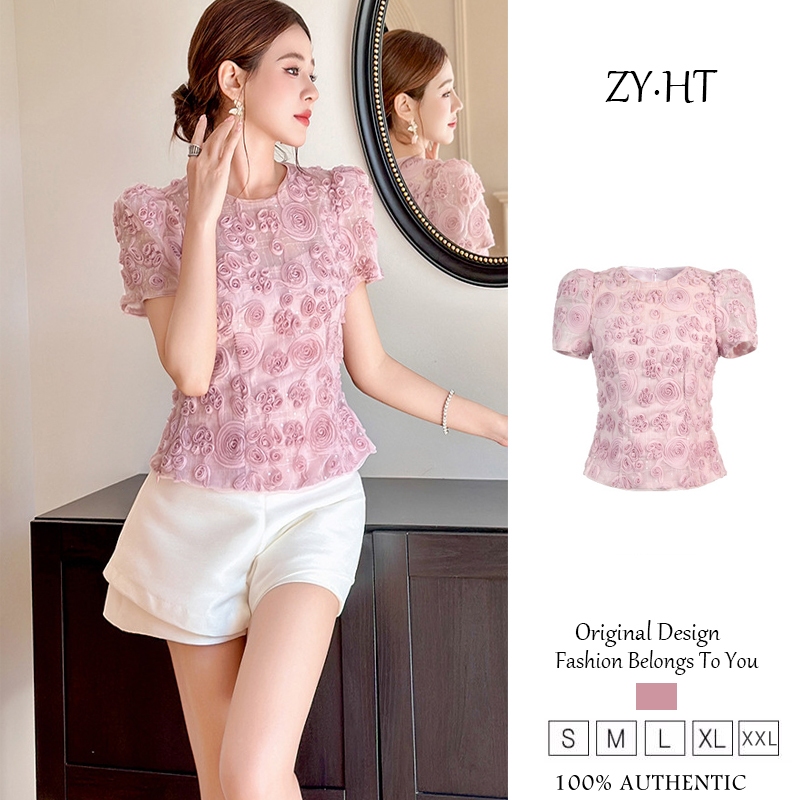 ZY·HT เสื้อผู้หญิง เสื้อแขนสั้น เสื้อแฟชั่น เสื้อทำงาน เสื้อน่ารัก เสื้อสวย เสื้อหวาน เสื้อเกาหลี เสื้อเซ็กซี่11588