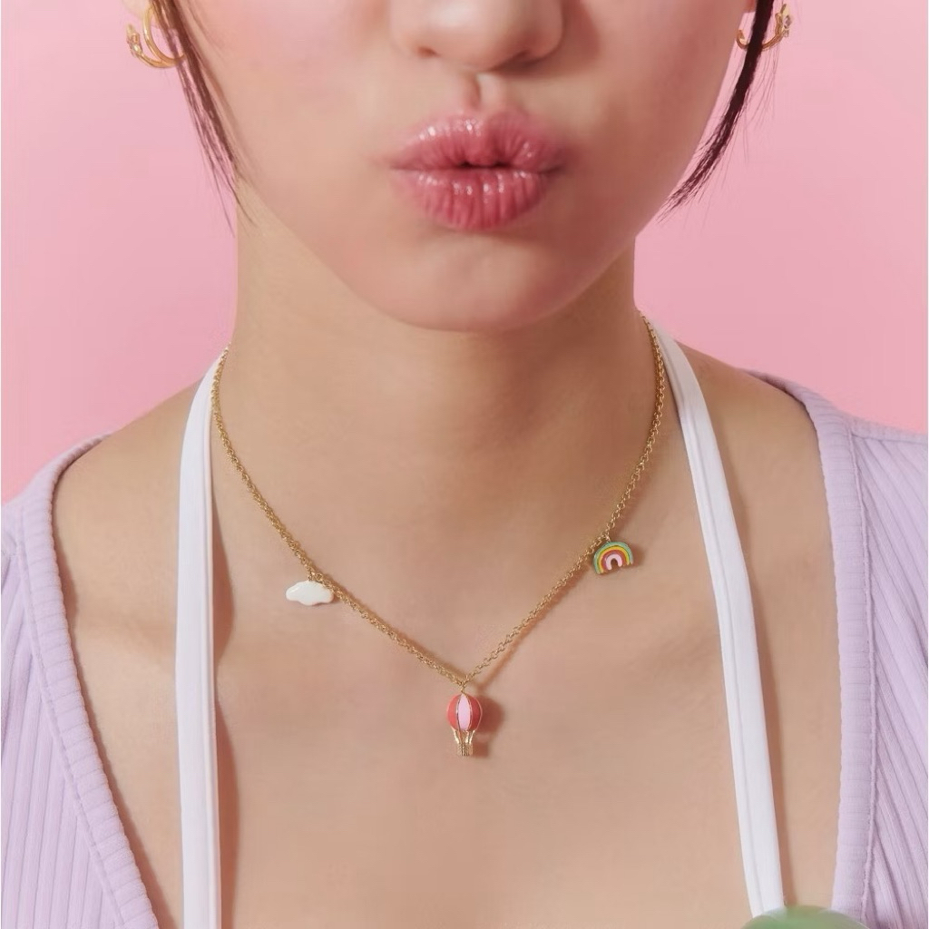 YVIS x Happy Sunday 🌈 Happy Sunday Brass Necklace ☁️ 🎈Gold
