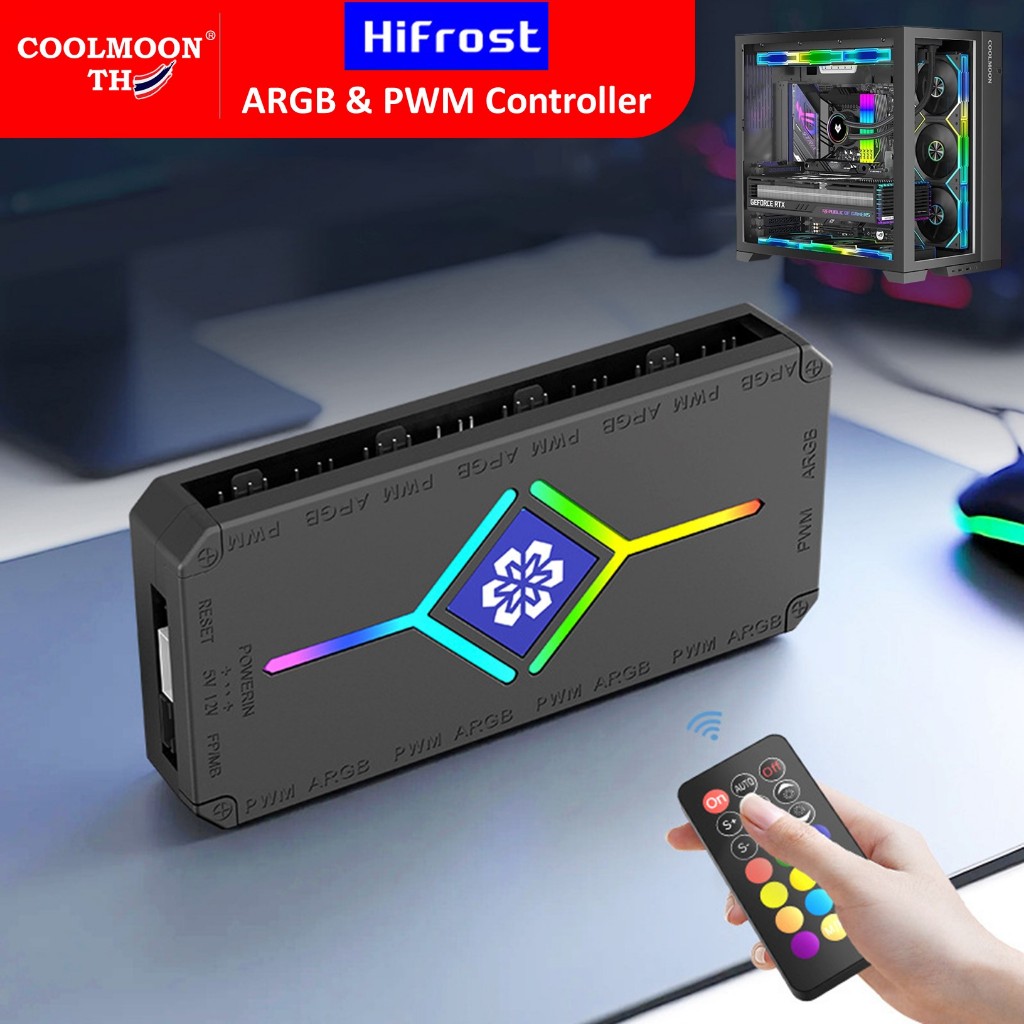 HIFROST ARGB / PWM Controller Hub กล่องคอนโทรลและรีโมท ฮับพัดลมและอุปกรณ์ARGB คอมพิวเตอร์