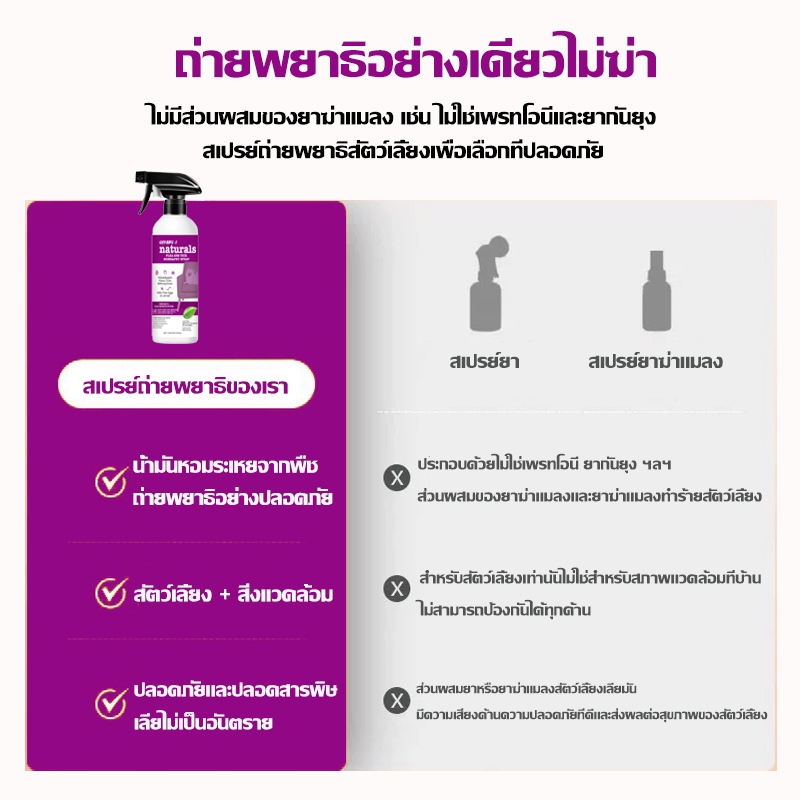 กำจัดเห็บและหมัด 500ml กำจัดหมัดหมา กำจัดหมัดแมว กำจัดเห็บหมัด สูตรพืช ปลอดภัย ไม่ทำร้ายสัตว์เลี้ย - 4