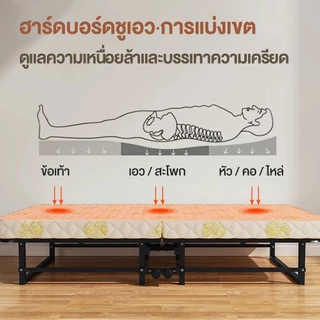เตียงพับ 190cm ไม่ต้องประกอบ ฟรีที่นอน 8cm ไม่ต้องประกอบ รับน้ำหนักได้200ปอน folding bed เตียงอเนกประสงค์พับได้ มีล้อ