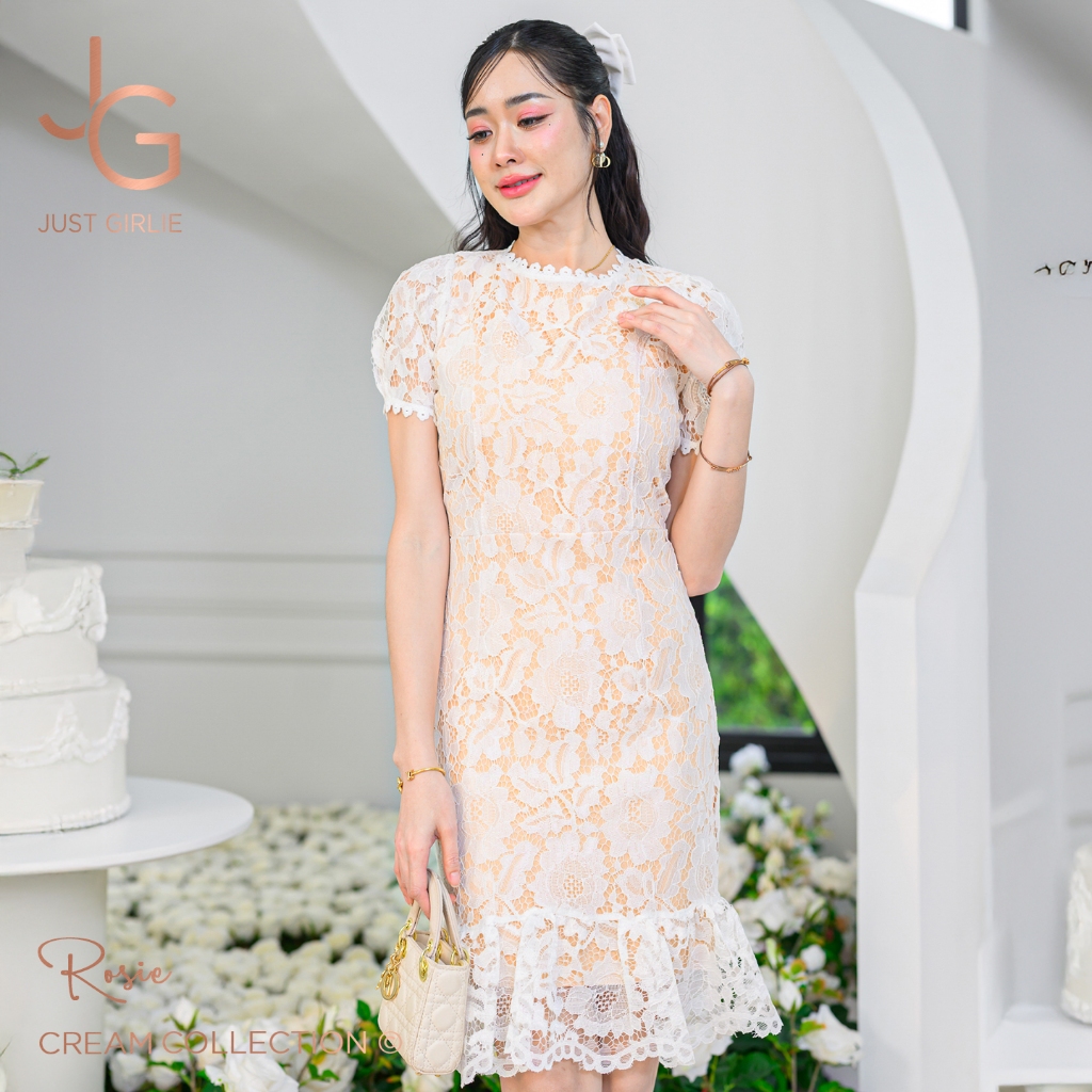🩷Dress Rosie เดรสลูกไม้ ดีไซส์แขนตุ๊กตา แต่งลูกไม้น่ารัก ใส่เที่ยวไปคาเฟ่ชิลๆ หรือใส่ออกงานก็สวย เริ่ิิด มีไซส์ S M L XL