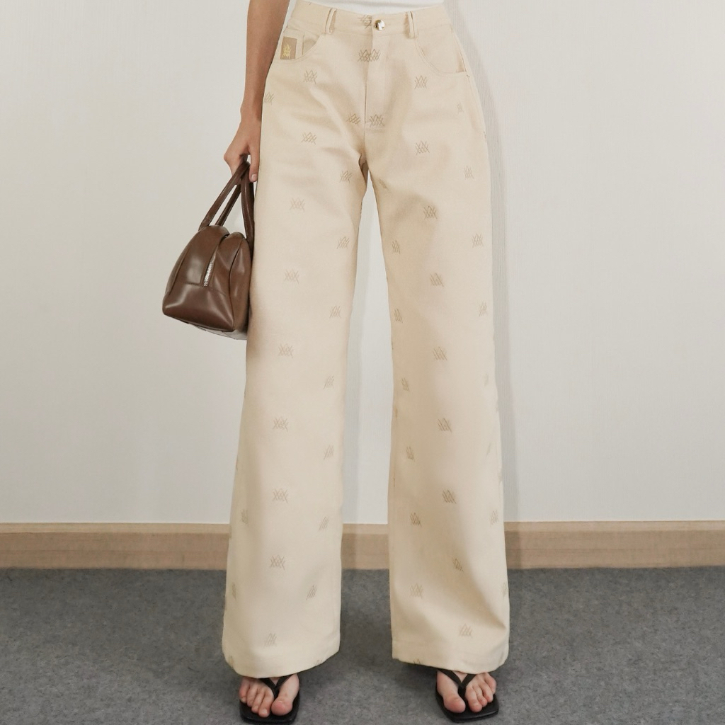 WACAY - Dana Pants (Monogram) (Brown S,L / Cream XS,S,M / White M,L Preorder 20 days)