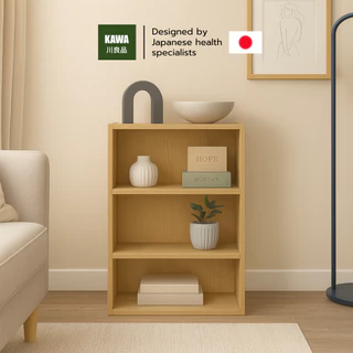 Kawa ชั้นวางหนังสือ ชั้นวางของอเนกประสงค์ 3 ชั้น ผลิตจากไม้คุณภาพดี โครงสร้างแข็งแรง ทนทาน