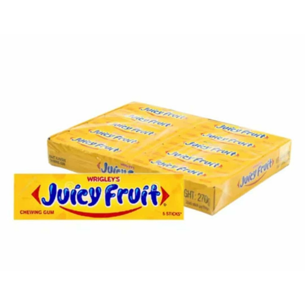 Wrigley's Juicy Fruit ริกลี่ย์ จูซซี่ฟรุต หมากฝรั่งแบบแท่ง กลิ่นผลไม้รวม 13.5 กรัม แพ็ค 20 แท่ง