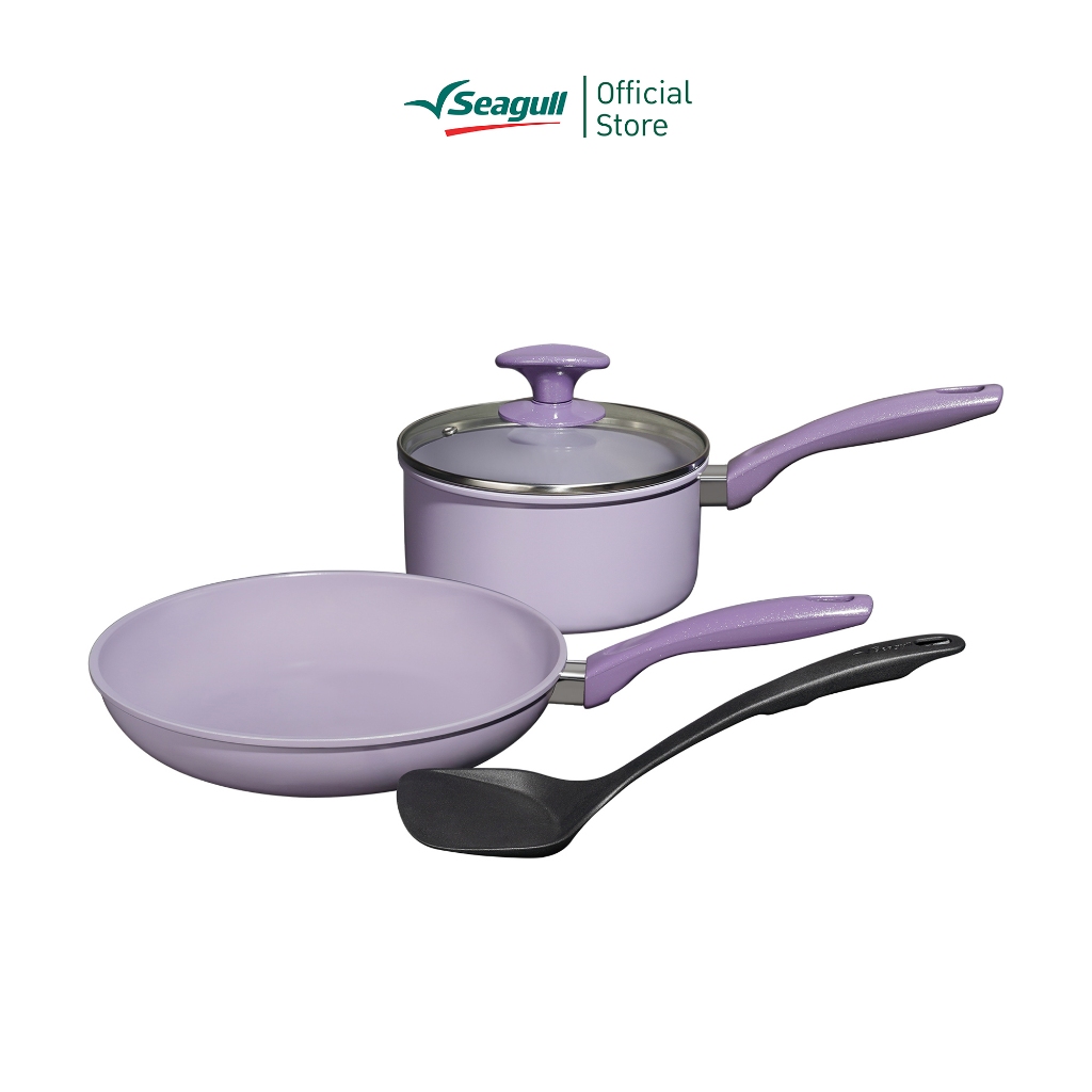 Seagull ชุดเครื่องครัวนอนสติ๊ก ลาเวนเดอร์ (4 ชิ้น) Lavender Non-stick Cookware Set
