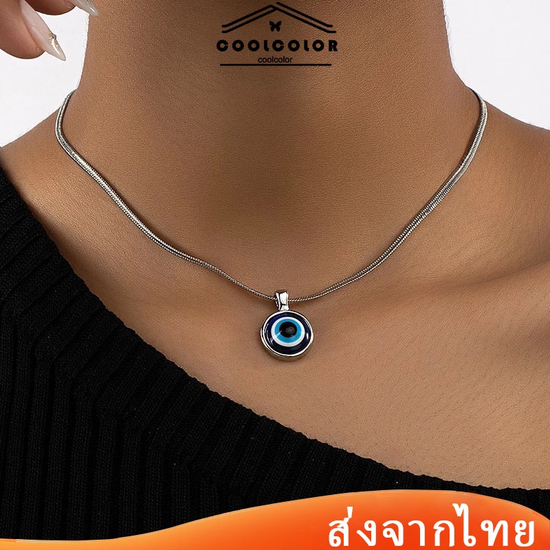 ในไทย💖Blue Evil Eye Blessed จี้สร้อยคองู Lucky ระดับไฮเอนด์ ผู้หญิงเครื่องประดับ ของขวัญ 2025ใหม่