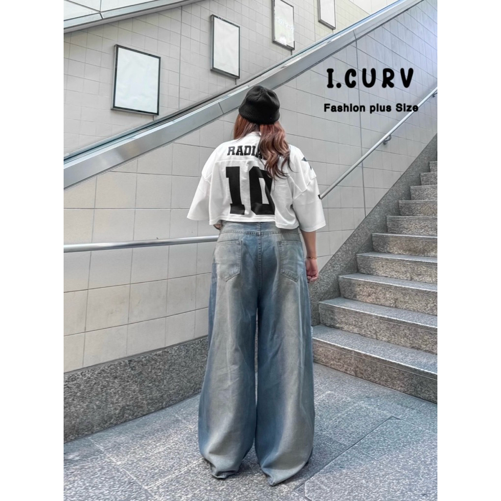 I.CURV JEANS กางเกง Baggy jeans งานแต่งเฟดหน้า- หลัง สไตล์สตรีทเท่ๆ🪡 - รูปที่ 3