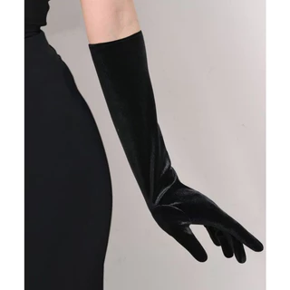 ถุงมือผ้ากำมะหยี่ ยาว 38,55 cm. เงา สวย ถุงมือเจ้าสาสาว งานปาร์ตี้ ถุงมือแฟชั่น สีสดใส ส่งจากไทย