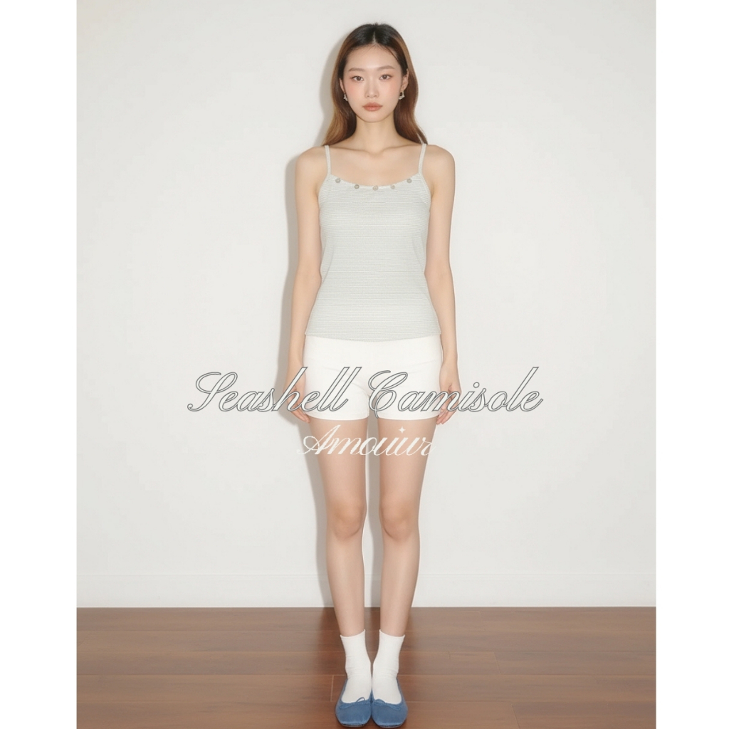 AMOUUR Seashell Camisole เสื้อกล้าม แต่งกระดุม ปรับสายได้
