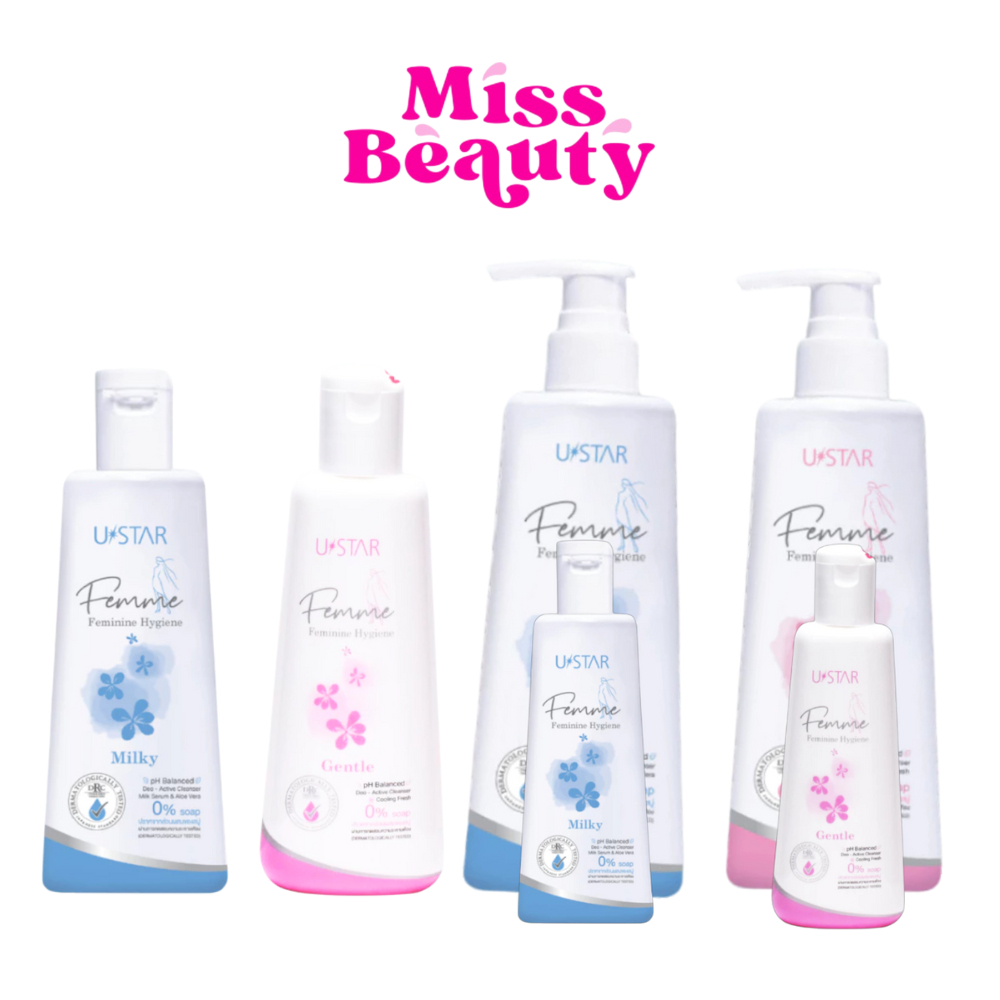 (ขวด) USTAR Femme Feminine Hygiene Gentle / Milky ยูสตาร์ เฟมมี่ เฟมินีน ไฮยีน สูตรเจนเทิล /สูตรมิลค์กี้ 100 / 200 มล.