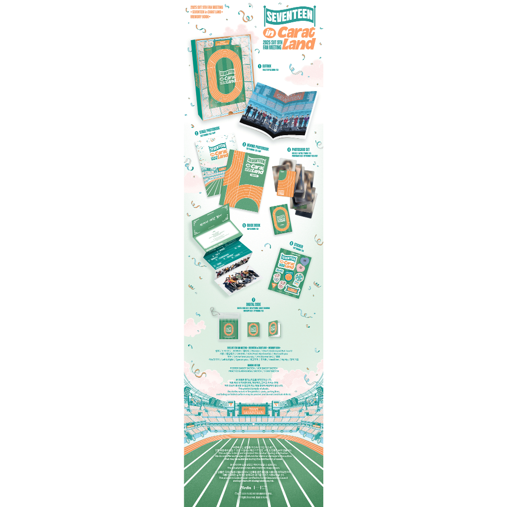 ✅พร้อมส่ง 🔴แจกโค้ดลดเพิ่ม SHOPEE LIVE🔴 [SEVENTEEN] 2025 SVT 9TH FAN MEETING <SEVENTEEN IN CARAT LAND> MEMORY BOOK+ - รูปที่ 2