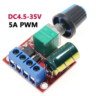 DC 5A Pwm โมดูลควบคุมความเร็วมอเตอร์ 4.5V-35V Motor PWM Speed Controller