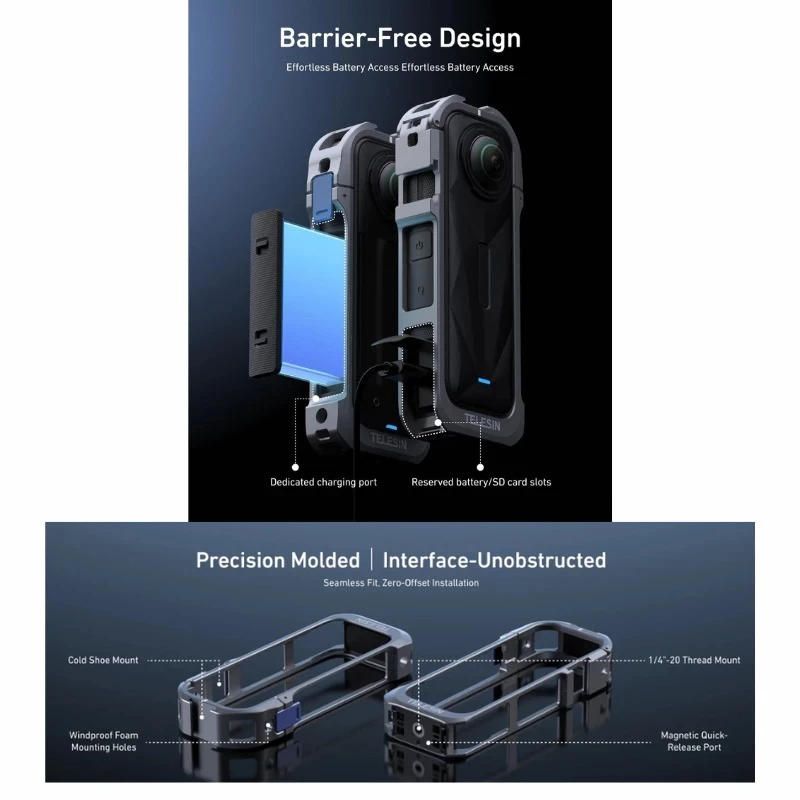 Telesin  Utility Frame Metal Cage for Insta360 X5 thumbnail 7