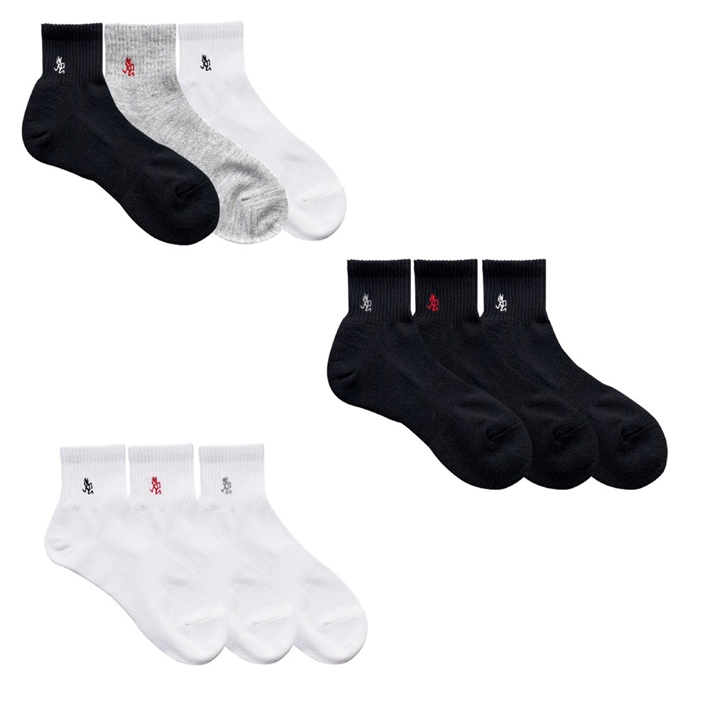 Gramicci ถุงเท้า BASIC SHORT SOCKS #25-27CM (3sets)