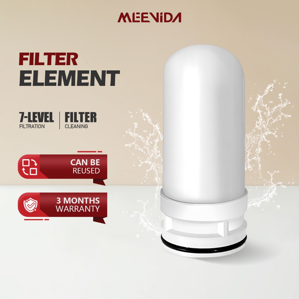 MEEVIDA ไส้กรอง ไส้กรองเซรามิก สวมเข้ากับหัวก๊อก กรอง 7 Purification ซักได้