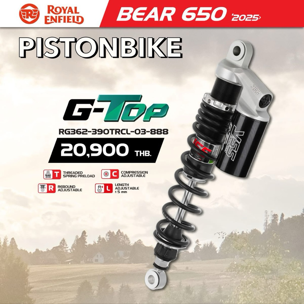 โช้คหลังแต่ง RoyalEnfield Meteor650 | Shotgun 650 | Bear650 Yss GTop Topline by Pistonbike