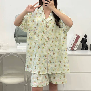 อก52นิ้ว สาวอ้วน เเขนสั้น-ขาสั้น มีหลายลายให้เลือก ผ้าดี 🧡ส่งไวจากไทย ชุดนอนผู้หญิงน่ารักๆ
