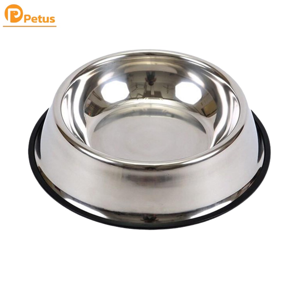 ชามอาหารสัตว์เลี้ยง ชามอาหารสุนัข Steel Pet Basin สแตนเลส ชามอาหารแมว มีขอบยางกันลื่น สําหรับสัตว์เล