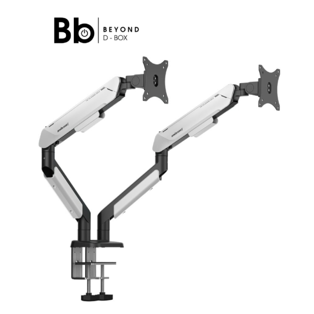 แขนจับจอมอนิเตอร์ ANDA SEAT Dual Monitor Arm Stealth Pro II (AD-W-A9-1S-BW) White by BB Beyond D-Box