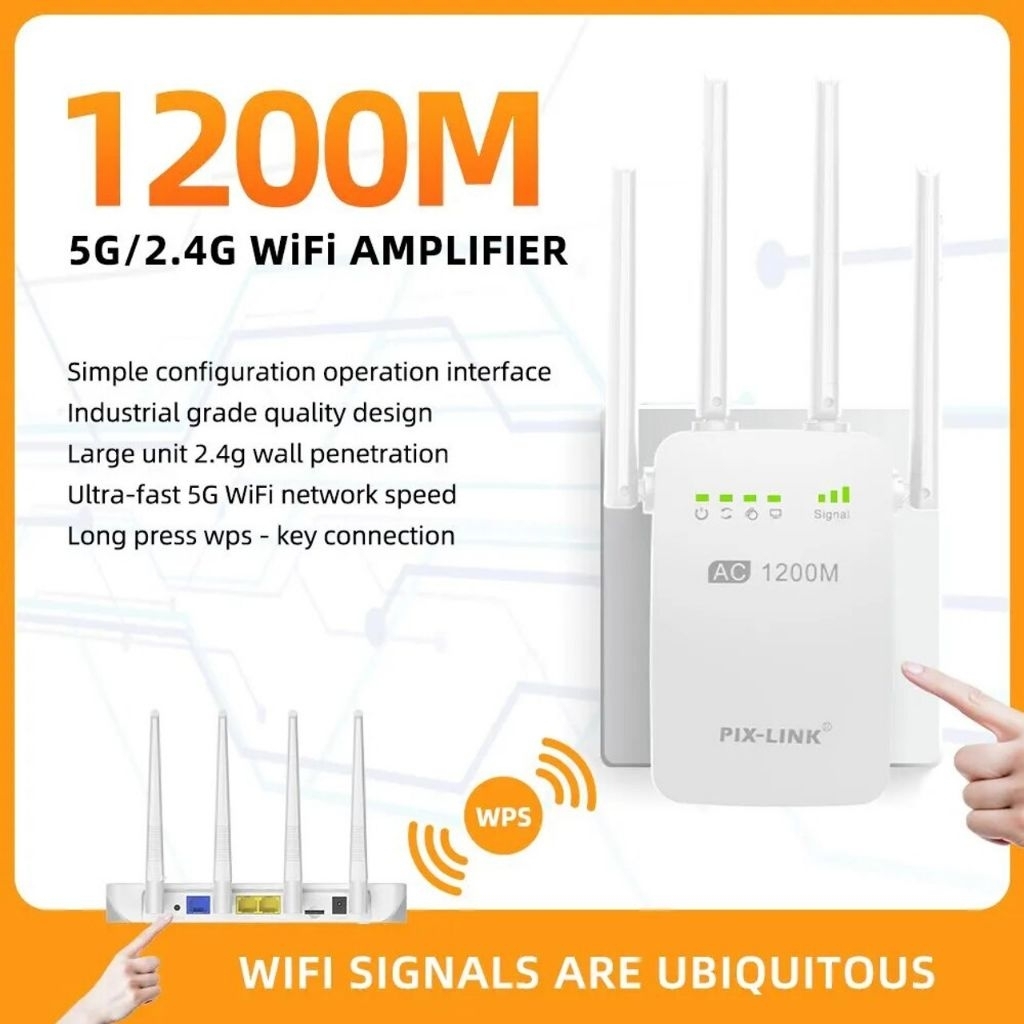 PIX-LINK/LV-AC05 ตัวขยายสัญญาณ wifi Wireless WiFi Router เพื่อความเร็วอินเทอร์เน็ต