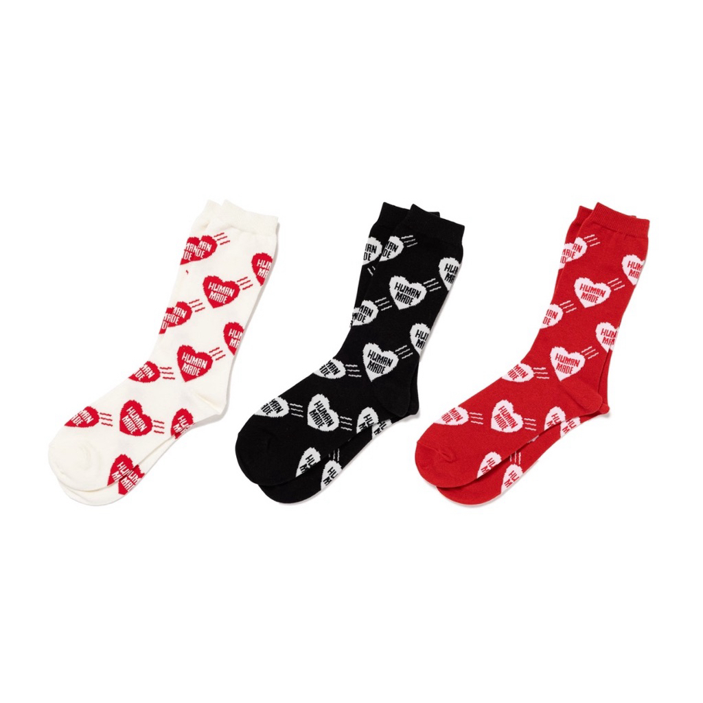 (พร้อมส่ง) ถุงเท้า human made heart socks size M
