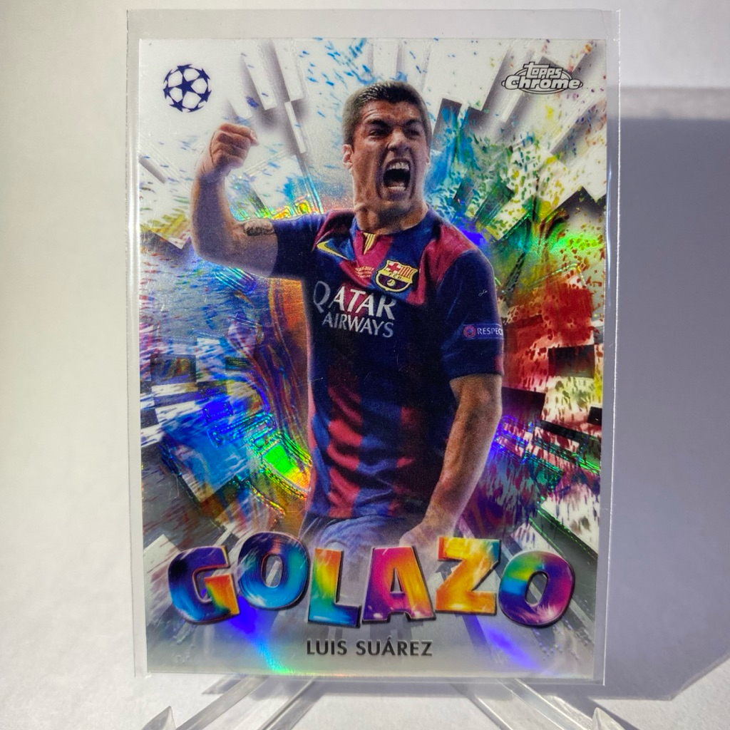 การ์ดนักฟุตบอล สำหรับสะสม LUIS SUAREZ, BARCELONA, GOLAZO, TOPPS CHROME 2025