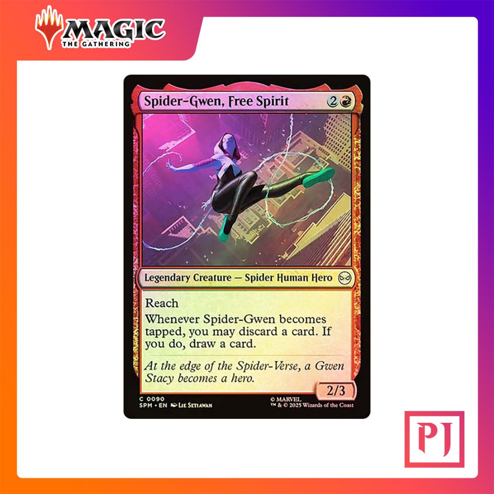 [MTG] Spider-Gwen, Free Spirit [SPM] [RED] [COMMON] [FOIL] [ENG] (การ์ดเมจิค / Magic the Gathering)