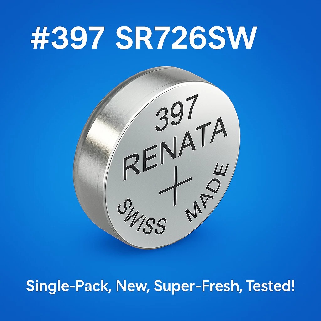 ถ่านนาฬิกา 𝗥𝗘𝗡𝗔𝗧𝗔 397 / SR726SW รีนาต้า ถ่าน Swatch Group ถ่านกระดุม 0% mecury Watches Battery 1.55V