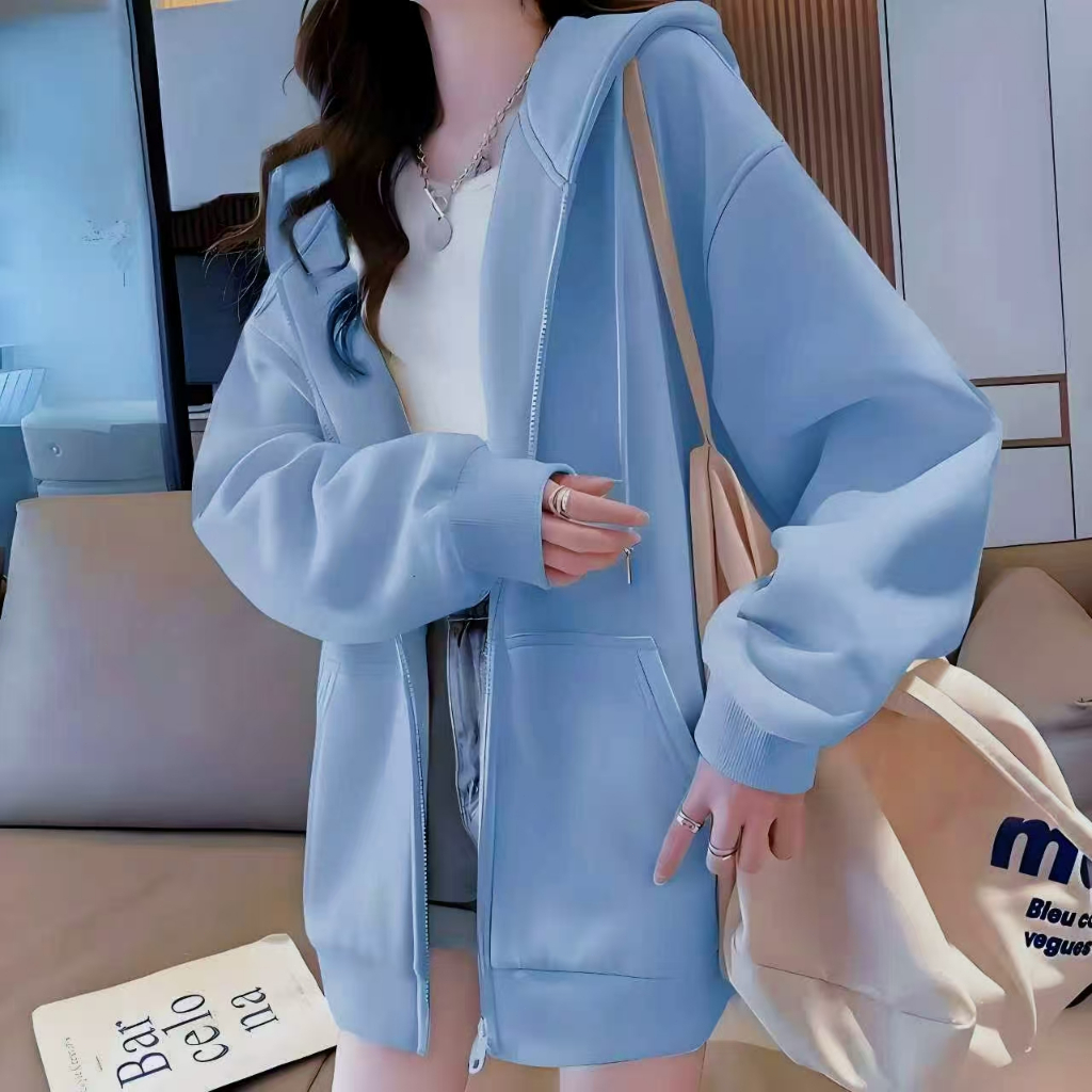 อบอุ่นและสวยงาม ฤดูหนา เสื้อกันหนาวมีฮู้ด หลวม สไตล์น่ารัก คาร์ดิแกนซิปแขนยาว   M-2XL