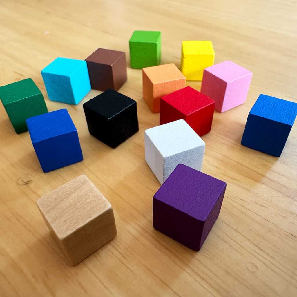 ถูกสุดๆ Wood Token โทเคนไม้ ขนาด 1 ลูกบาศก์เซนติเมตร หลากหลายสี Meeple Cube